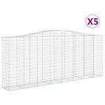 vidaXL Paniers à gabions arqués 5 Pièces 400x50x160/180 cm fer galvanisé