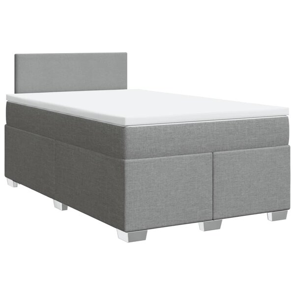 vidaXL Sommier à lattes de lit avec matelas Gris clair 120x200cm Tissu