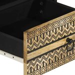 vidaXL Table basse noir 80x54x40 cm bois massif de manguier brut