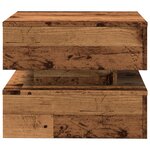 vidaXL Table basse avec lumières LED vieux bois 50x50x40 cm