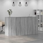 vidaXL Bureau de réception sonoma gris 200x50x103 5 cm bois ingénierie