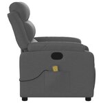 vidaXL Fauteuil de massage inclinable gris foncé tissu