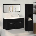 vidaXL Ensemble de meubles de salle de bain 3 pièces en chêne noir en bois aggloméré
