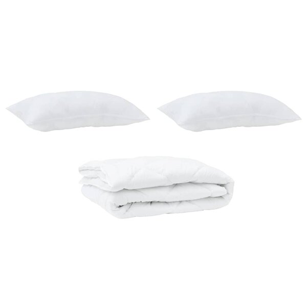 Duvet avec coussins Argyle 3 Pièces Blanc 260 x 220 cm Microfibre