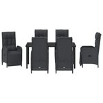 vidaXL Ensemble de salle à manger pour jardin 7 Pièces Noir Poly rotin