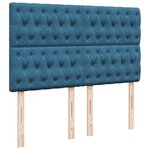 vidaXL Sommier à lattes de lit et matelas Bleu foncé 140x200cm Velours
