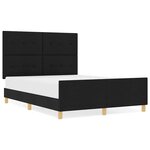 vidaXL Cadre de lit avec tête de lit Noir 160 x 200 cm tissu