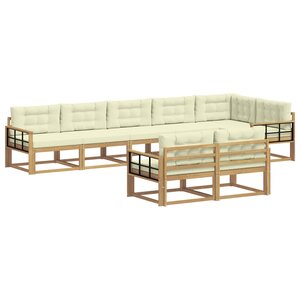 vidaXL Ensemble de canapés d'extérieur 6 pc Blanc et crème Polyester