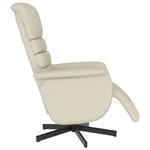 vidaXL Fauteuil inclinable avec repose-pieds crème similicuir