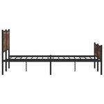 vidaXL Cadre de lit en métal sans matelas chêne marron 160x200 cm