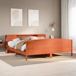 vidaXL Lit bibliothèque sans matelas cire marron 200x200 cm pin massif