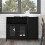 vidaXL Buffet Noir Chêne 100x35x75 cm Bois d'ingénierie