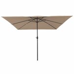 vidaXL Parasol de jardin Taupe  Noir 295 x 295 x 245 cm