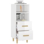 vidaXL Buffet Blanc brillant 34 5x34x90 cm Bois d'ingénierie