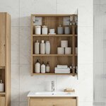 vidaXL Armoire Miroir de Salle de Bain avec étagère Chêne artisan