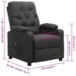 vidaXL Fauteuil inclinable électrique Gris foncé Tissu