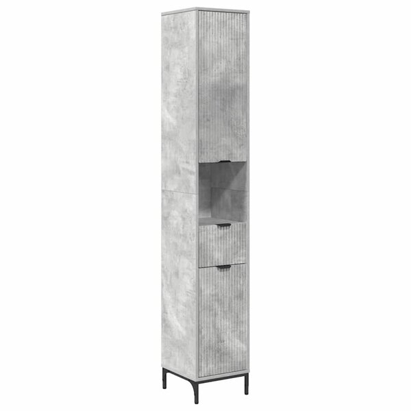 vidaXL Meuble de salle de bain haut Gris béton 31.5 x 33 x 190 cm