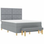 vidaXL Lit à ressorts avec matelas Gris clair 160 x 200 cm tissu