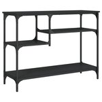 vidaXL Table console avec étagères noir 100x35x75 cm