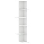 vidaXL Étagère d'angle murale blanc 36 5x36 5x140 cm bois d'ingénierie