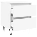 vidaXL Table de chevet Blanc 40x35x50 cm Bois d’ingénierie