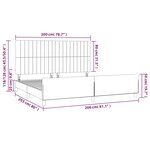vidaXL Cadre de lit sans matelas marron foncé 200x200 cm tissu