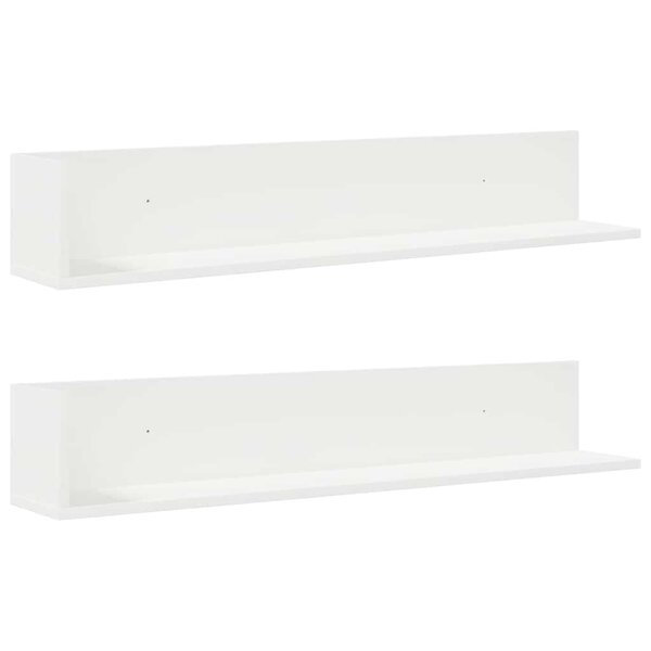 vidaXL Étagères murales 2 Pièces blanc 100x16 5x16 5 cm bois d'ingénierie