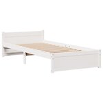vidaXL Cadre de lit avec tête de lit sans matelas blanc 90x190 cm