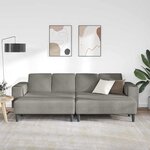 vidaXL Sofa en tissu avec coussin Gris clair Tissu en velours côtelé