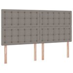 vidaXL Lit de Rangement avec tête de lit Taupe 200 x 200 cm Tissu