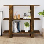 vidaXL Bibliothèque/Séparateur de pièce Chêne fumé 100x30x87 cm
