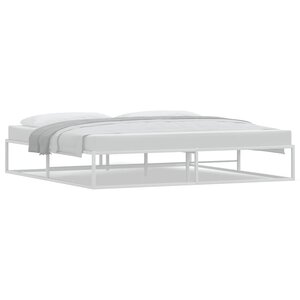 vidaXL Cadre de lit sans matelas blanc 200x200 cm métal