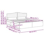 vidaXL Cadre de lit avec tête de lit Béton 180 x 200 cm Pin massif