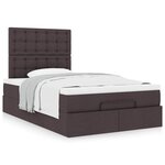 vidaXL Cadre de lit ottoman avec matelas marron foncé 120x200 cm tissu