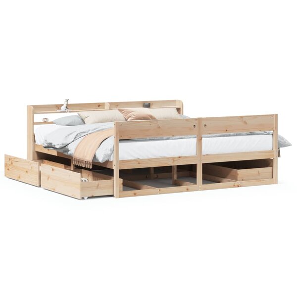 vidaXL Cadre de lit sans matelas 180x200 cm bois massif de pin