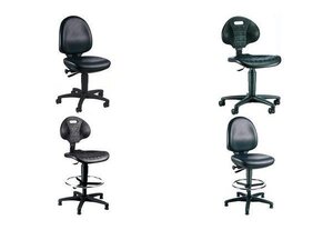 siège de travail TEC 20 Counter, polyuréthane, noir TOPSTAR