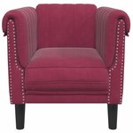 vidaXL Fauteuil rouge bordeaux velours
