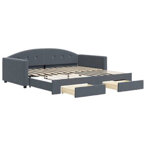 vidaXL Lit de jour avec gigogne et tiroirs sans matelas 100x200 cm