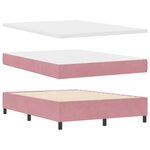 vidaXL Lit à Ressorts avec Matelas LED Rose 160 x 200 cm Velours