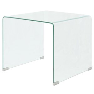 vidaXL Table basse 49 5 x 50 x 45 cm Verre trempé Transparent