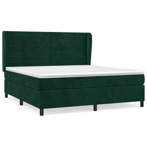 vidaXL Sommier à lattes de lit et matelas Vert foncé 160x200cm Velours