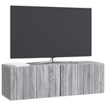 vidaXL Meuble TV mural Sonoma gris 98 x 31 x 30 cm Bois d'ingénierie