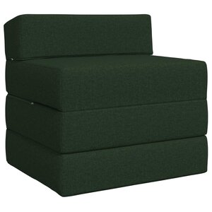 vidaXL Canapé-lit pliable Vert foncé 200 x 70 x 10 cm Tissu