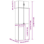 vidaXL Armoire de rangement gris béton 70x42 5x225cm bois d'ingénierie