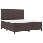 vidaXL Lit à ressorts avec matelas et LED marron foncé  180 x 200 cm en tissu