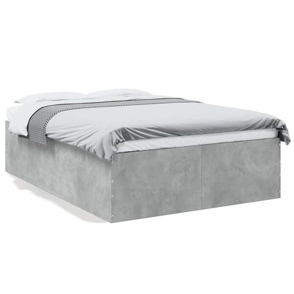 vidaXL Cadre de lit sans matelas gris béton 140x190 cm