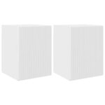 vidaXL Meuble TV mural 2 Pièces Blanc Brillant 30 x 31 x 40 cm