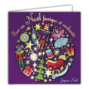 Carte Joyeux Noël avec Enveloppe Blanche 15x15cm