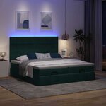 vidaXL Cadre de lit ottoman avec matelas vert foncé 160x200 cm velours