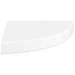 vidaXL Étagères d'angle flottantes 4 pièces Blanc brillant 25 x 25 x 3 8 cm MDF